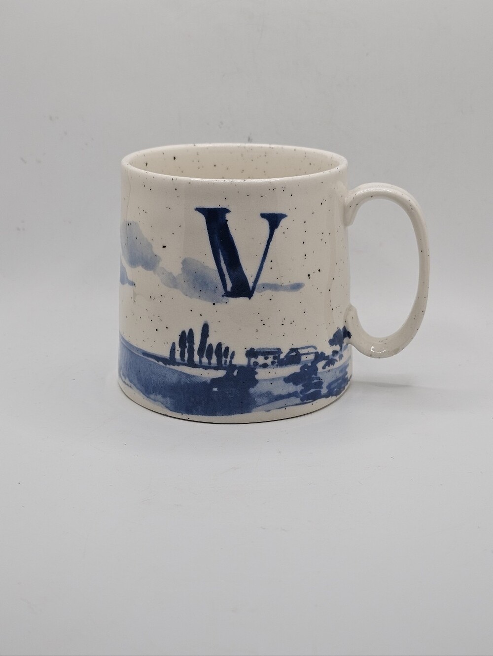 Anthropologie Buoyant Initial Stoneware Mug "V" NWOT